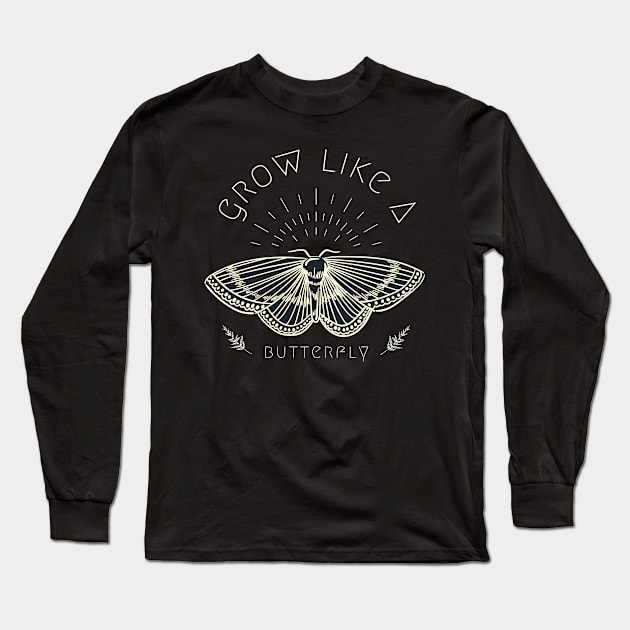 Grow Like A Butterfly Long Sleeve T-Shirt by Elysian Alcove